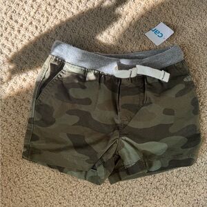 Carter's Olive Camo Shorts with Gray Waistband